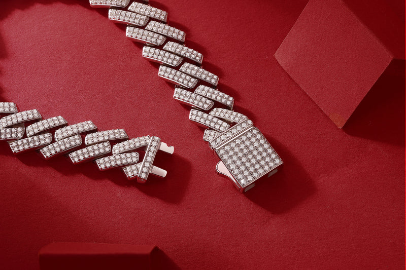 S925 Silver Moissanite Double Link Luxury Bracelet Elegant Modern Design - 6