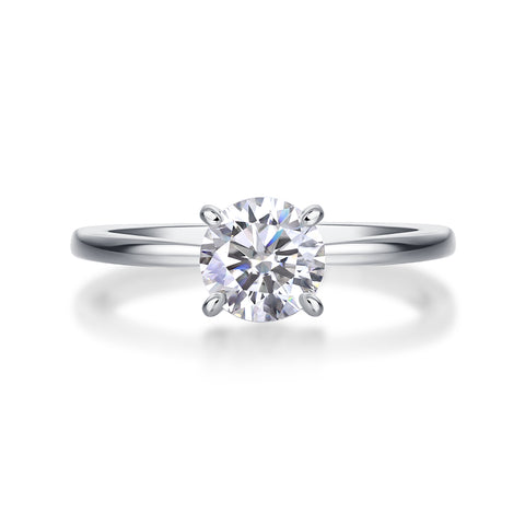 Classic 1 Carat Moissanite 4 Prong Silver Ring Elegant Fine Jewelry