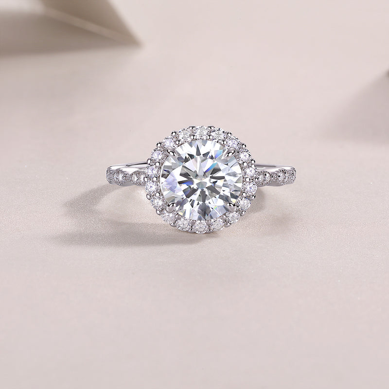 1Starlight Shining 3-Carat Moissanite S925 Sterling Silver Ring Modern Elegant Design - 4