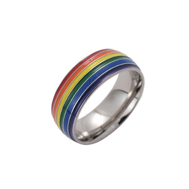 Rainbow Pride Stainless Steel Ring for Women and Men - 1