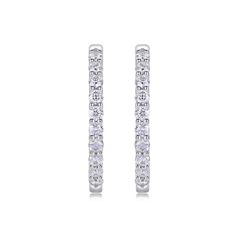 Luxury Moissanite Stud Earrings in S925 Silver Elegant Hoop Design