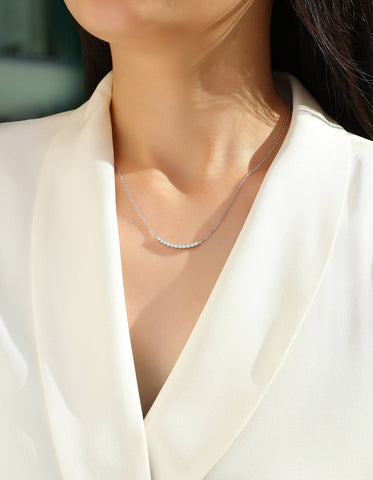 S925 Sterling Silver Moissanite Pendant Necklace Set Elegant Minimalist Design