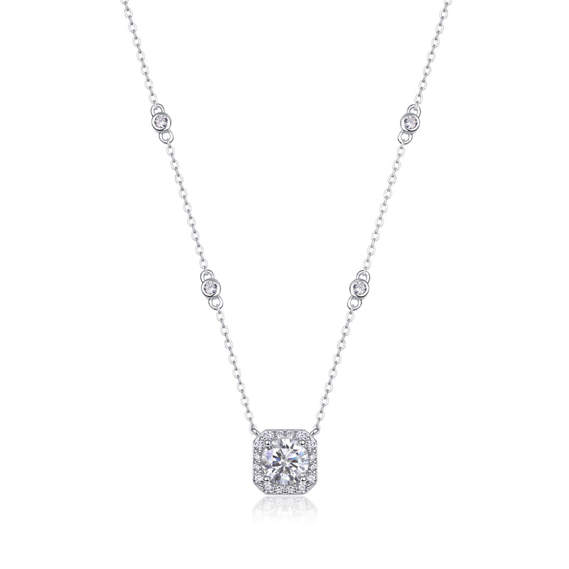 1Flower Love S925 Sterling Silver Necklace with 1-Carat Moissanite Pendant Modern Elegant Fine Jewelry - 1