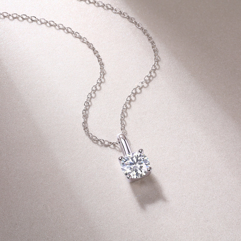 Elegant 1-Carat Moissanite Pendant Necklace in S925 Silver - 6