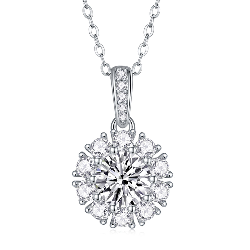 1Blossom 1-Carat Moissanite Pendant Necklace in S925 Silver with Platinum Plating - 2
