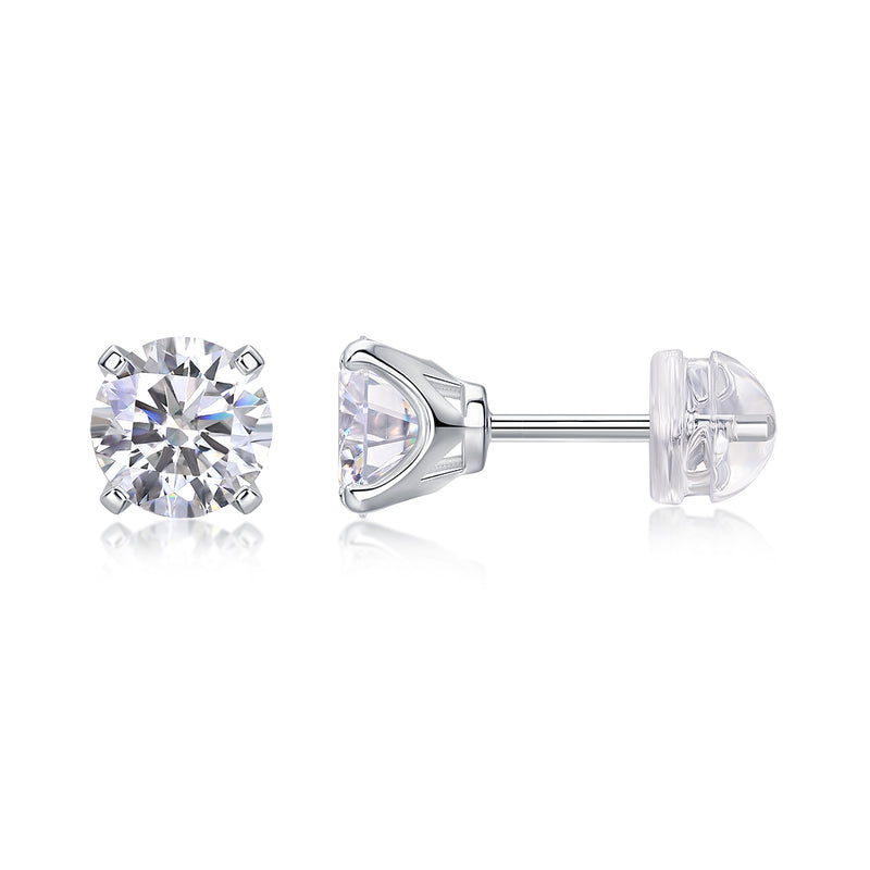 Luxury Moissanite Stud Earrings in S925 Silver - 2