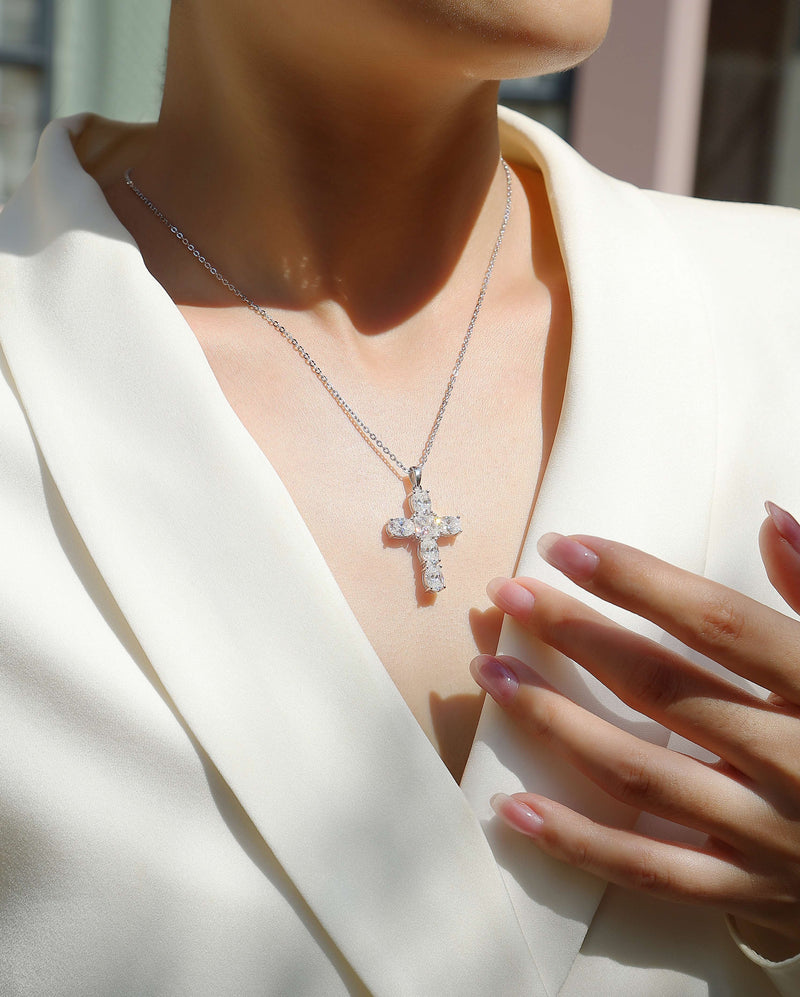 1Soul Guidance Moissanite Cross Pendant Necklace in S925 Sterling Silver - 4