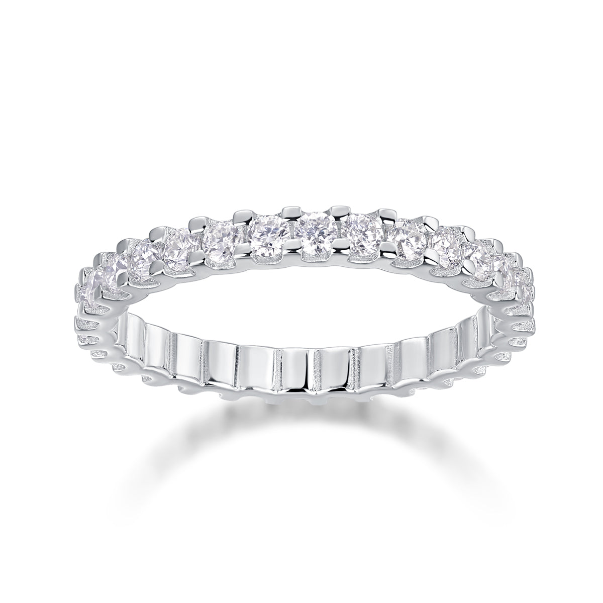 1Wish Moissanite Silver Ring Luxury Fashion Band
