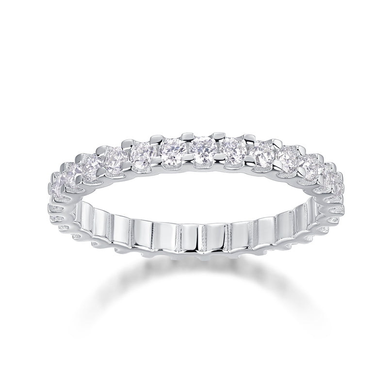1Wish Moissanite Silver Ring Slim Luxury Band - 3