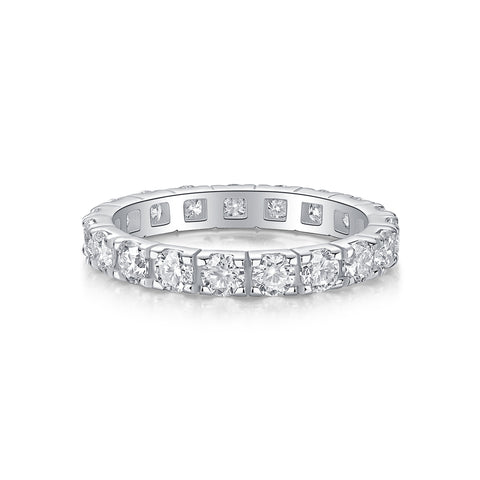 S925 Silver Starry Sky Moissanite Eternity Ring Elegant Fashion Jewelry
