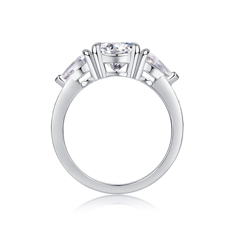2 Carat Moissanite Silver Ring Modern Elegant Fine Jewelry