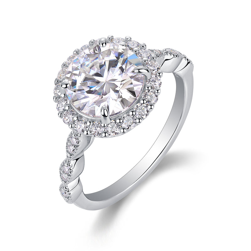 1Starlight Shining 3-Carat Moissanite S925 Sterling Silver Ring Modern Elegant Design - 2