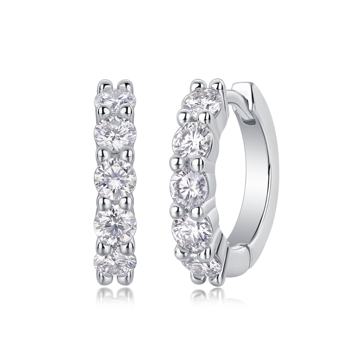 S925 Silver Moissanite Diamond Stud Earrings Luxury Fashion Jewelry