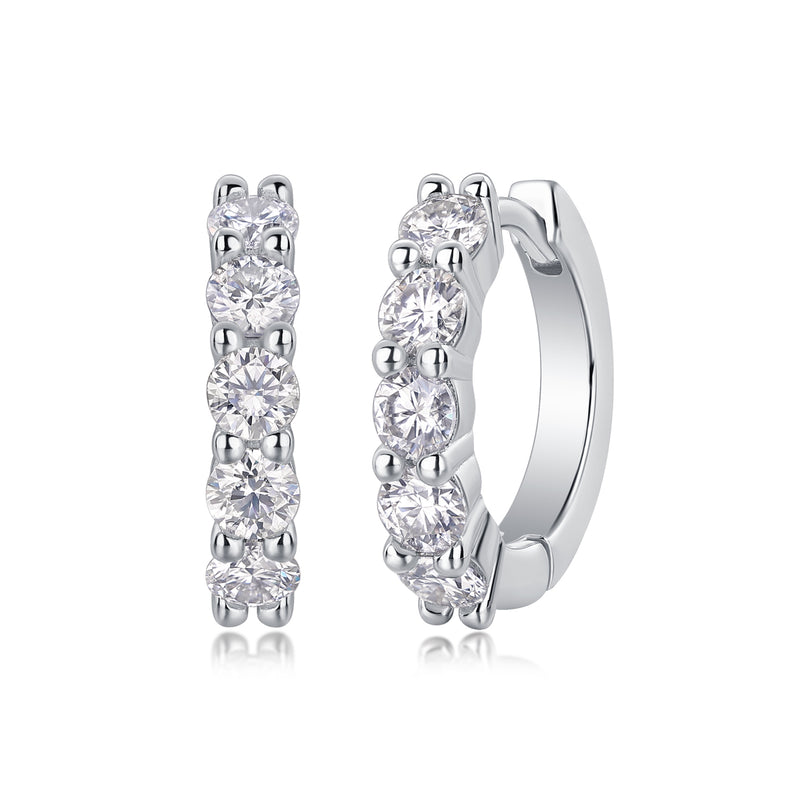 S925 Silver Moissanite Stud Earrings Modern Elegant Jewelry - 1