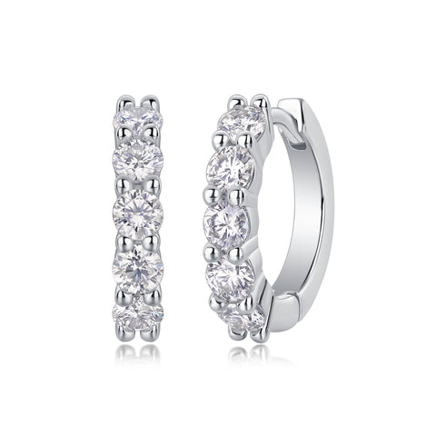 S925 Silver Moissanite Diamond Stud Earrings Luxury Fashion Jewelry