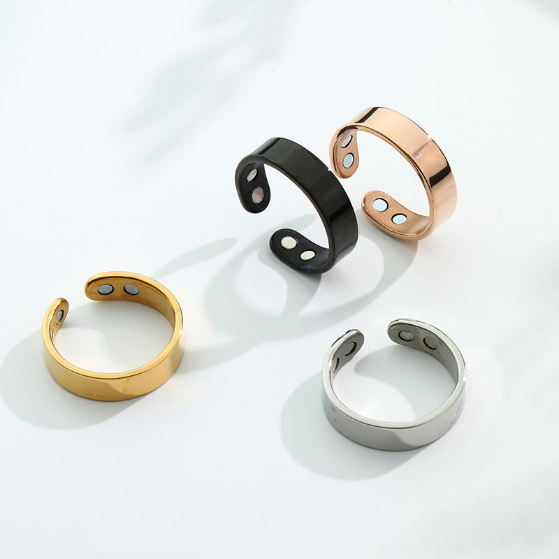 Magnetic Anti-Snoring Stainless Steel Ring for Sleep and Wellness