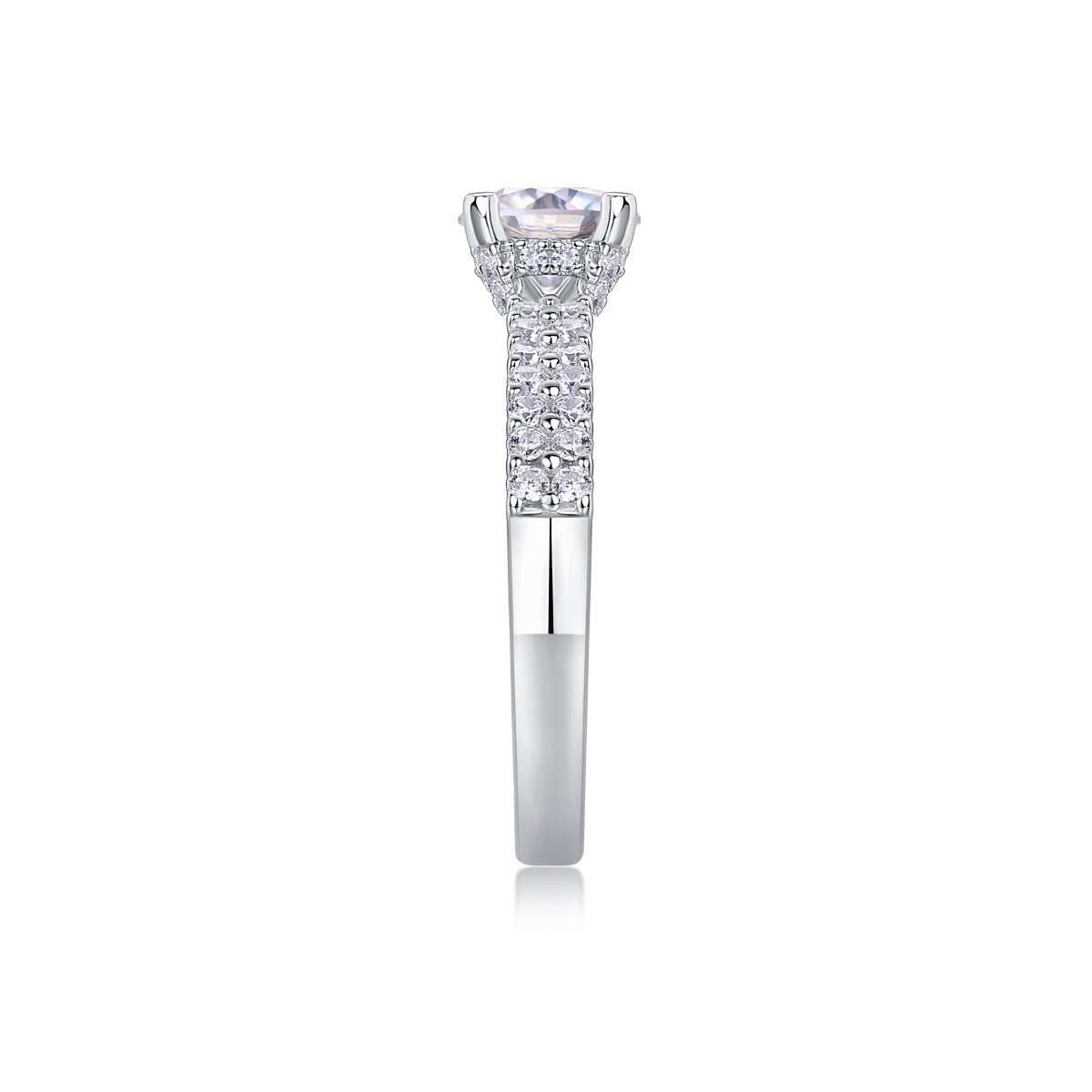 1Carat Moissanite Silver Wedding Ring Set Luxury Fashion Jewelry