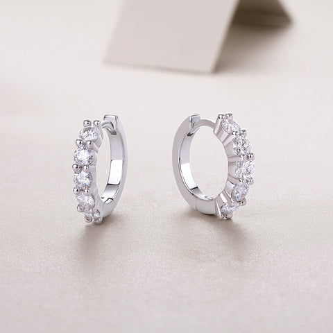 S925 Silver Moissanite Diamond Stud Earrings Luxury Fashion Jewelry