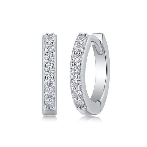 S925 Silver Moissanite Hoop Earrings Luxury Studs