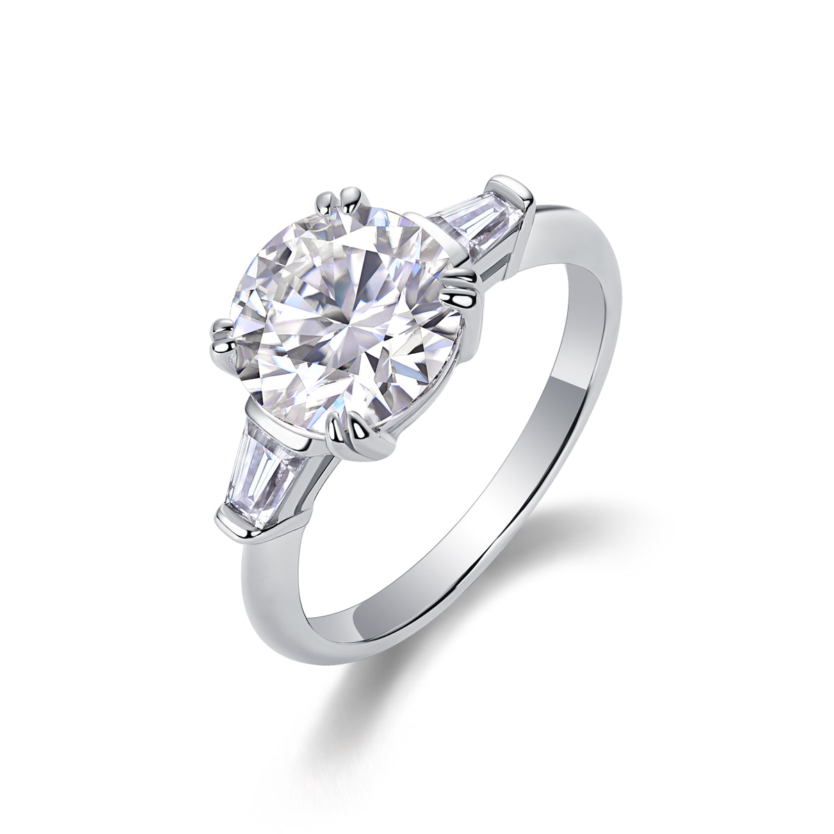 3-Carat Moissanite S925 Sterling Silver Ring Fashion Jewelry