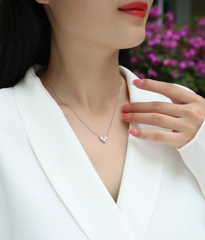 S925 Sterling Silver Square Moissanite Pendant Necklace Fashion Jewelry
