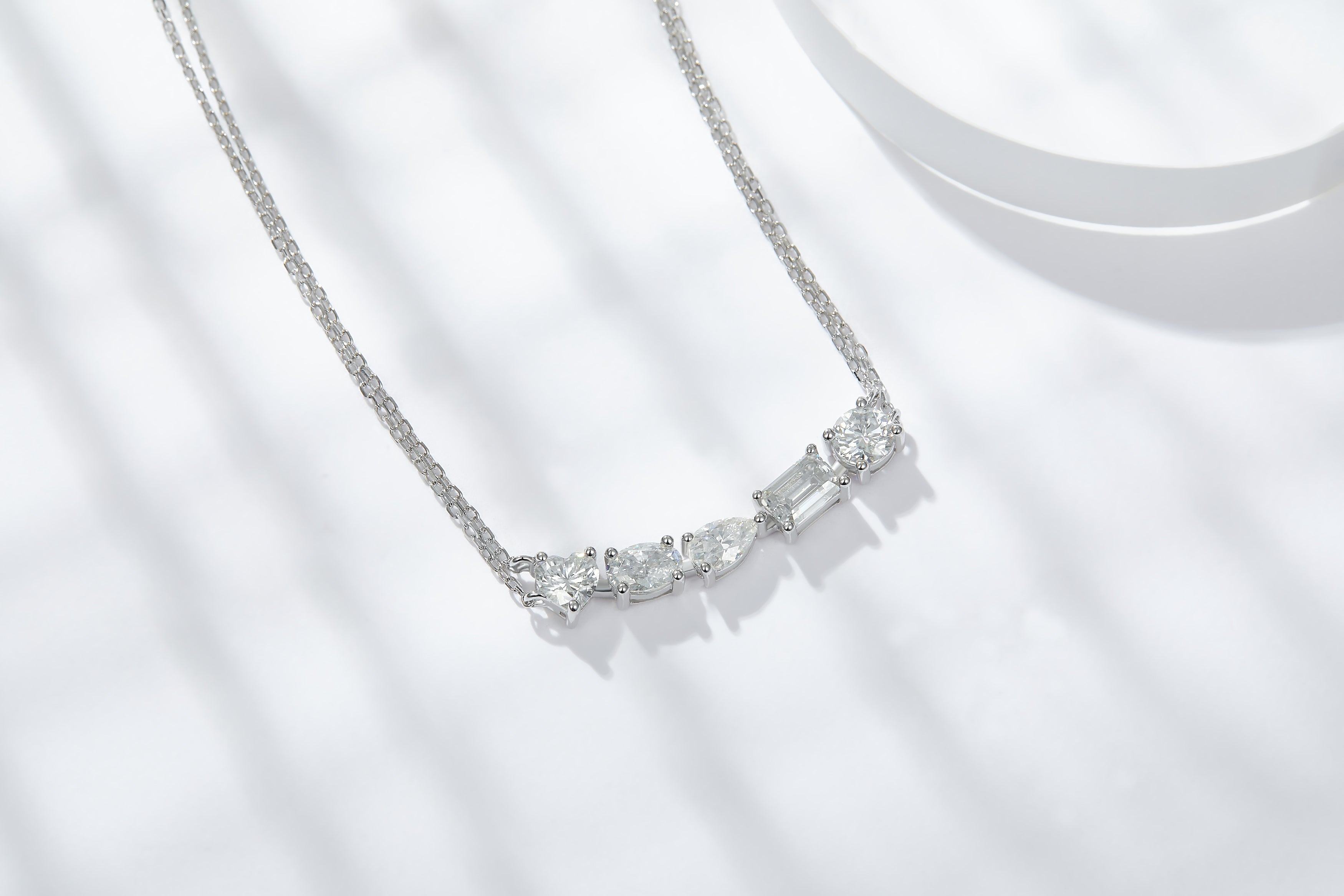1Galaxy Moissanite Pendant Set in S925 Sterling Silver with Platinum Plating