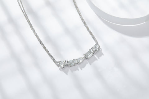 1Galaxy Moissanite Pendant Set in S925 Sterling Silver with Platinum Plating