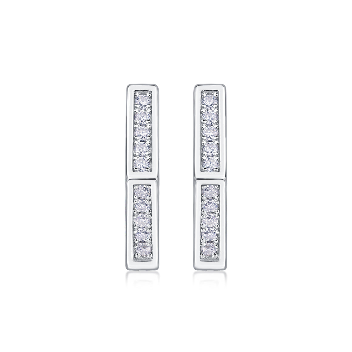 S925 Sterling Silver Moissanite Stud Earrings Hexagonal Hoop Fine Jewelry