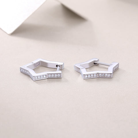 Galaxy Wandering Moissanite Silver Stud Earrings Luxury Fashion Jewelry