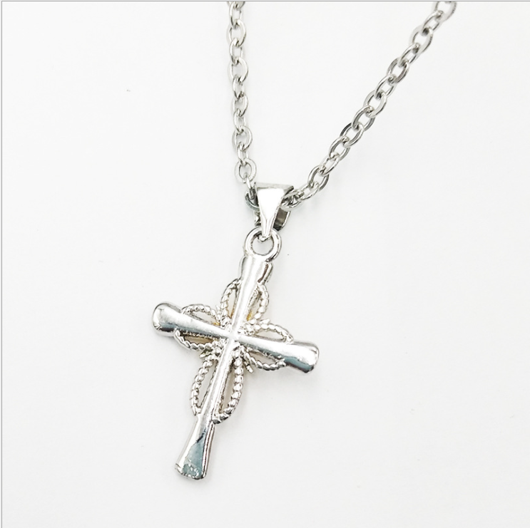 Octagonal Star Cross Pendant in Silver Alloy