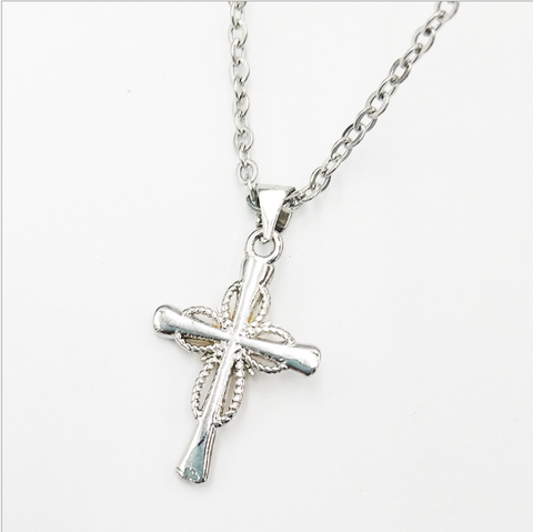 Octagonal Star Cross Pendant in Silver Alloy