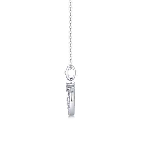 1Love 1-Carat Moissanite Pendant Necklace in S925 Sterling Silver with Platinum Plating - Modern & Elegant