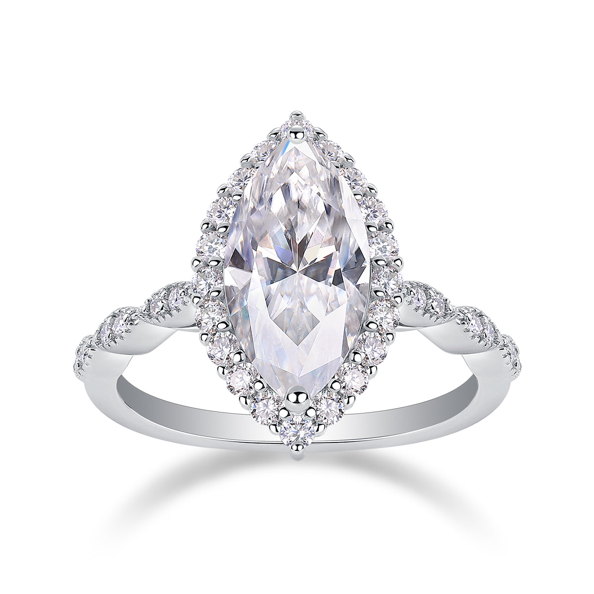 1Starlight Craze Moissanite Sterling Silver Diamond Ring Fashion Jewelry