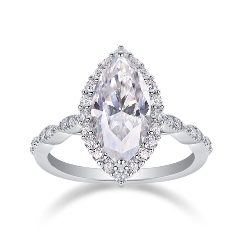 1Starlight Craze Moissanite Sterling Silver Diamond Ring Fashion Jewelry