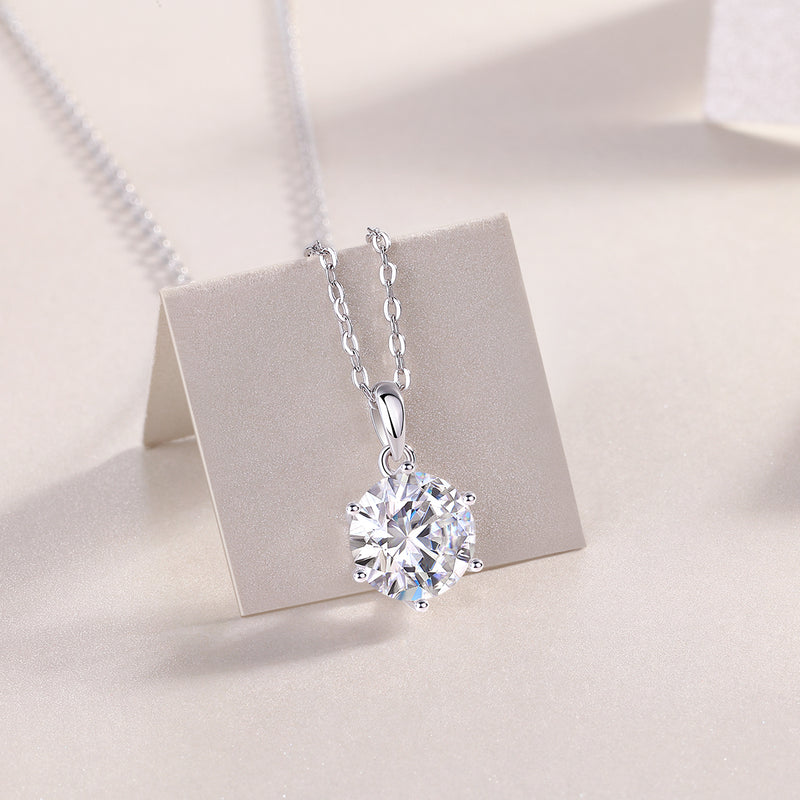 Luxurious Moissanite Pendant Necklace in S925 Silver with Dancing Diamond Effect - 1