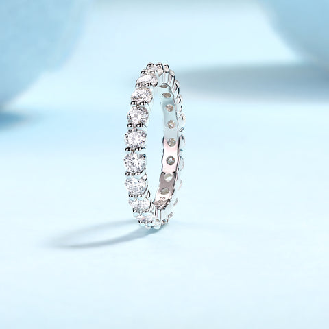 Luxury Moissanite Row Ring in S925 Silver