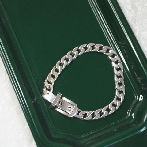 Sterling Silver Chain Belt Style Bracelet for Women