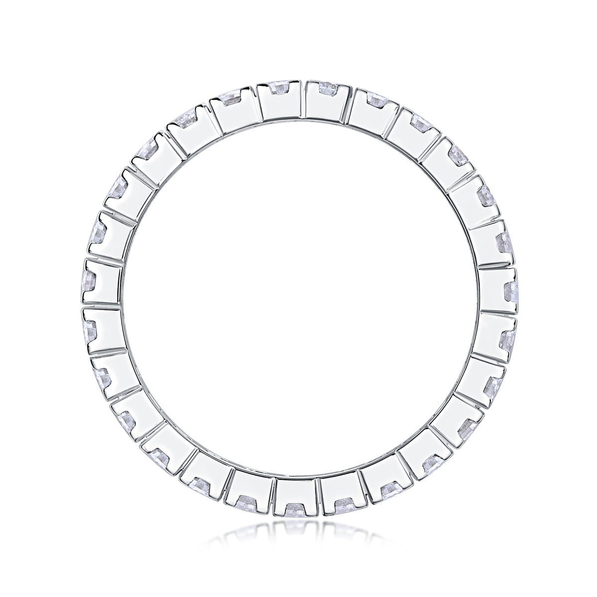 Multi-row Moissanite Silver Ring Luxury Fine Jewelry
