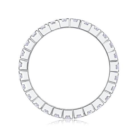 Multi-row Moissanite Silver Ring Luxury Fine Jewelry