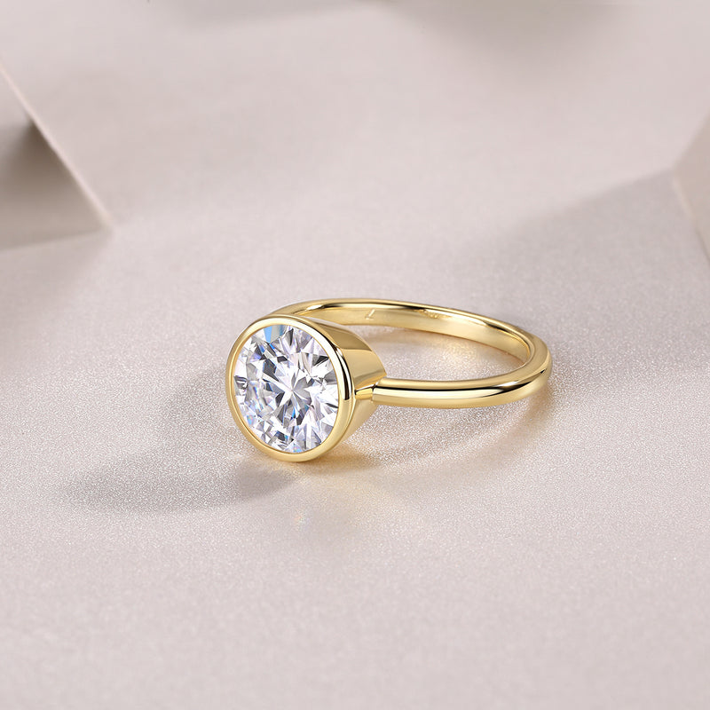 Large Round Moissanite Ring in S925 Silver for Luxury Fashion - 5
