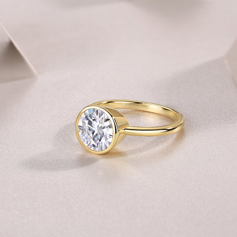 Large Round Moissanite Ring in S925 Silver for Luxury Fashion