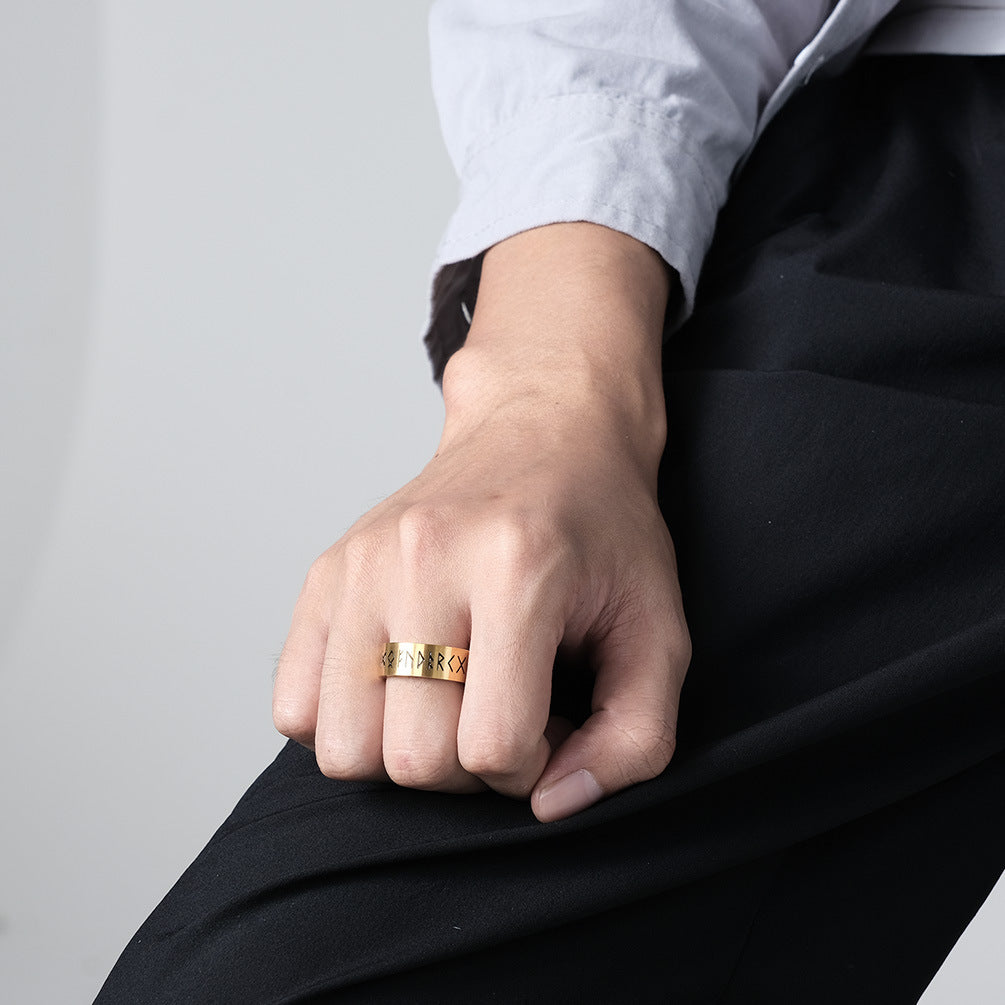 Matte Brushed Titanium Steel Ring Unisex Minimalist Style