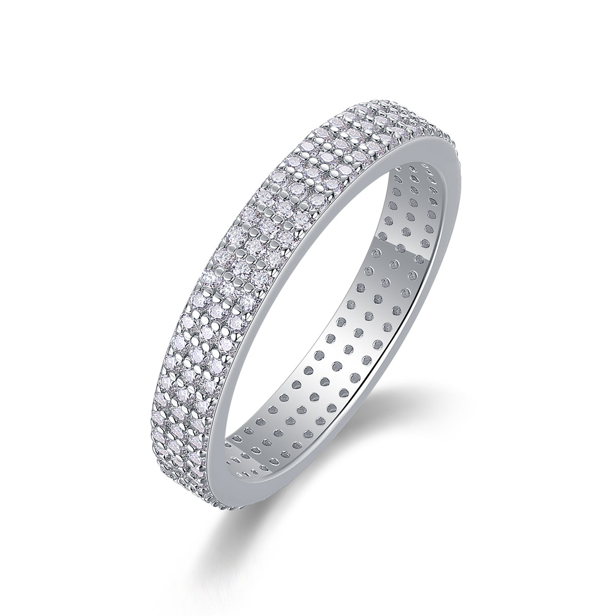 Moissanite S925 Sterling Silver Ring Set Elegant Bezel Design