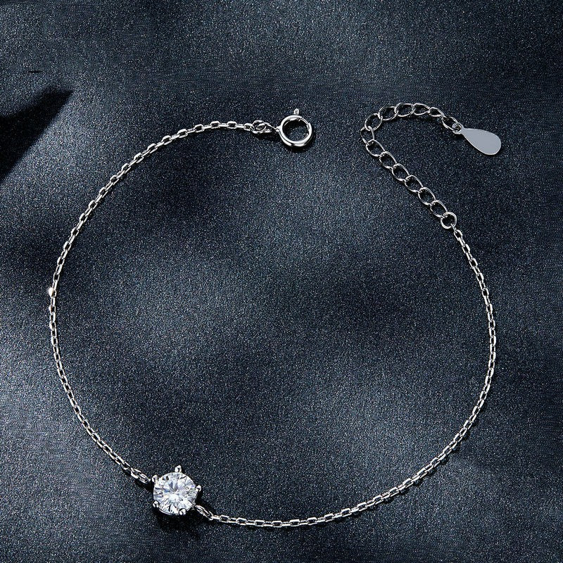 Sterling Silver Moissanite Bracelet for Women
