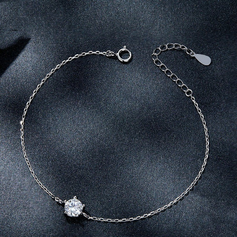 Sterling Silver Moissanite Bracelet for Women