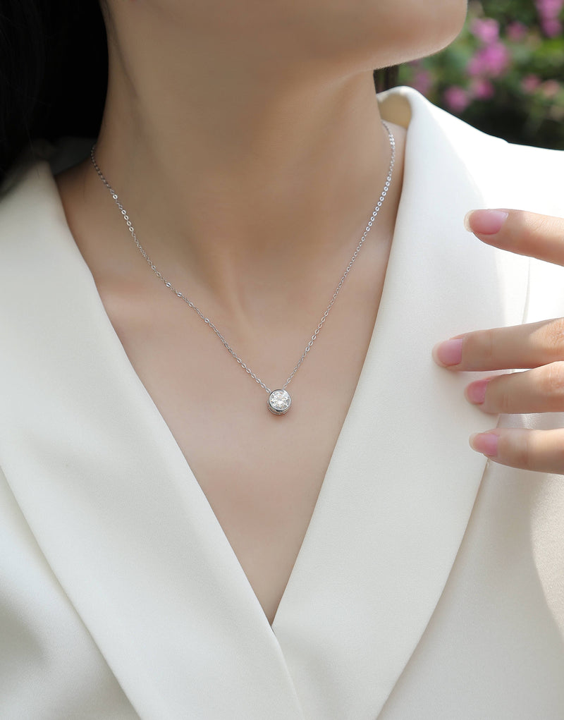 1Purity 1-Carat Moissanite Pendant Necklace in S925 Sterling Silver - Modern & Elegant Fine Jewelry - 2