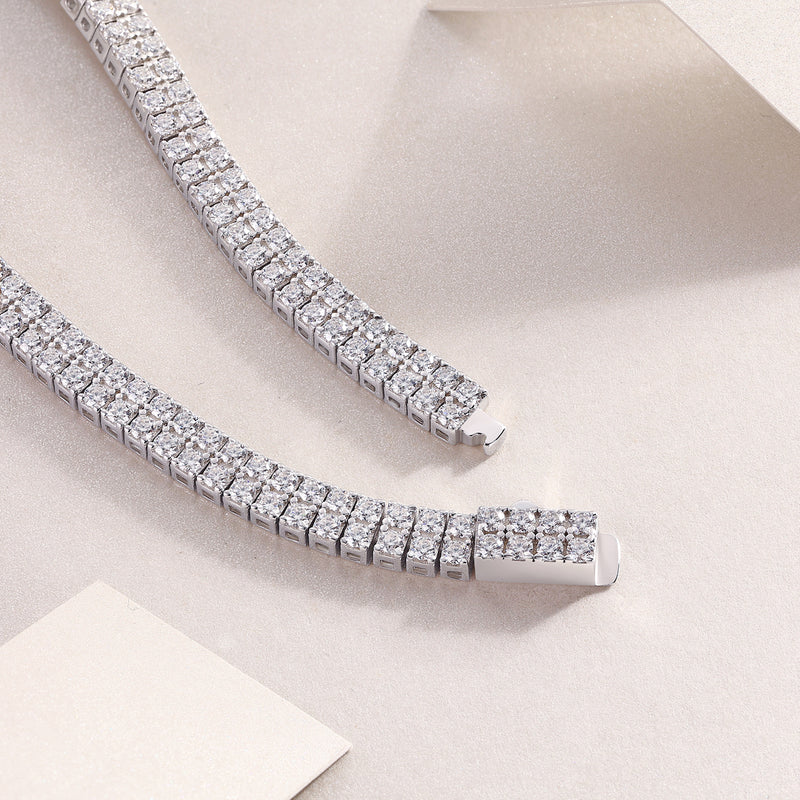 Morganite and Platinum-Plated S925 Silver Hand Chain Bracelet - 4