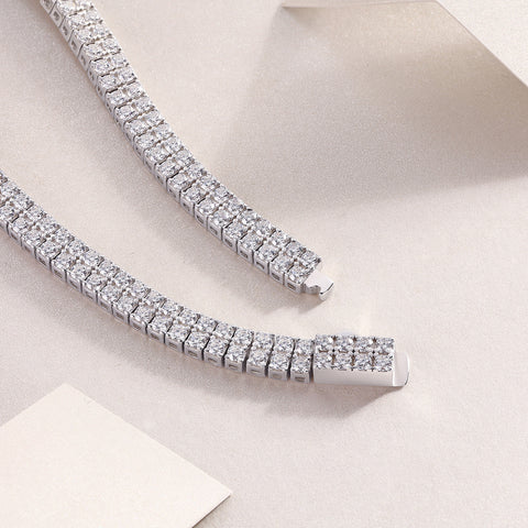 Morganite and Platinum-Plated S925 Silver Hand Chain Bracelet