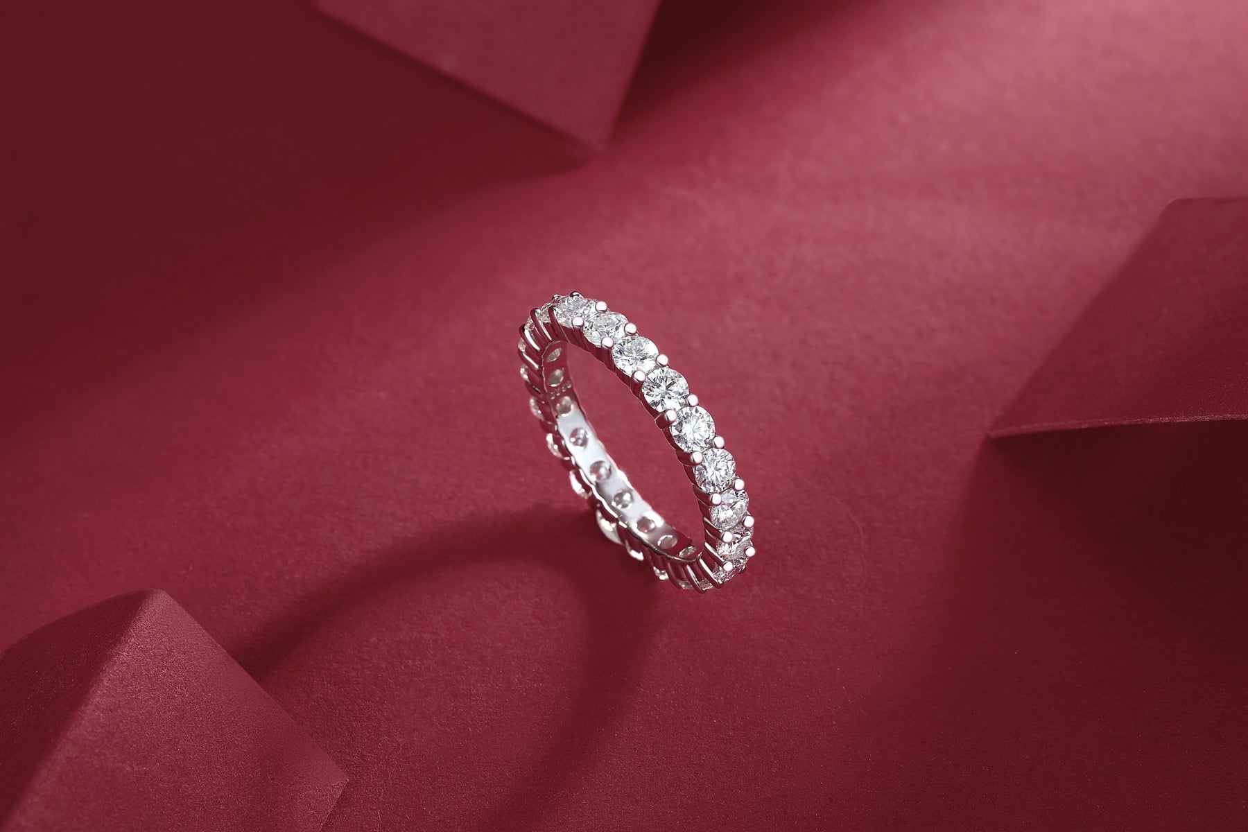 Luxury Moissanite Row Ring in S925 Silver