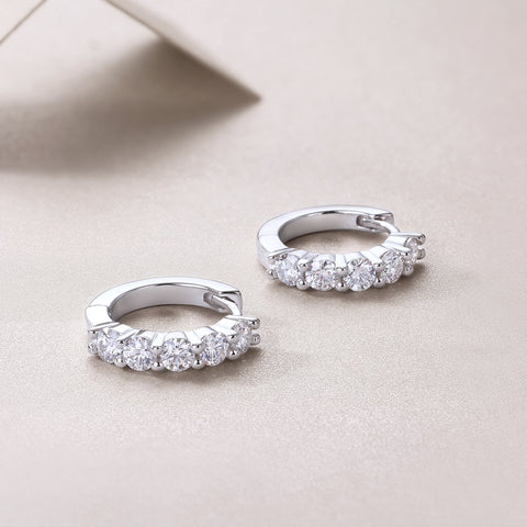 S925 Silver Moissanite Diamond Stud Earrings Luxury Fashion Jewelry